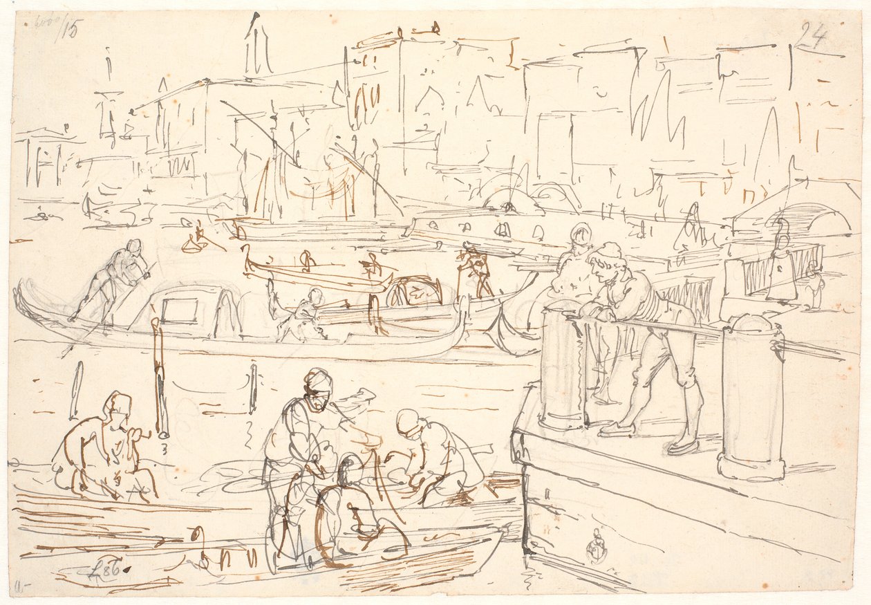Scen på Riva i Venedig av Wilhelm Marstrand