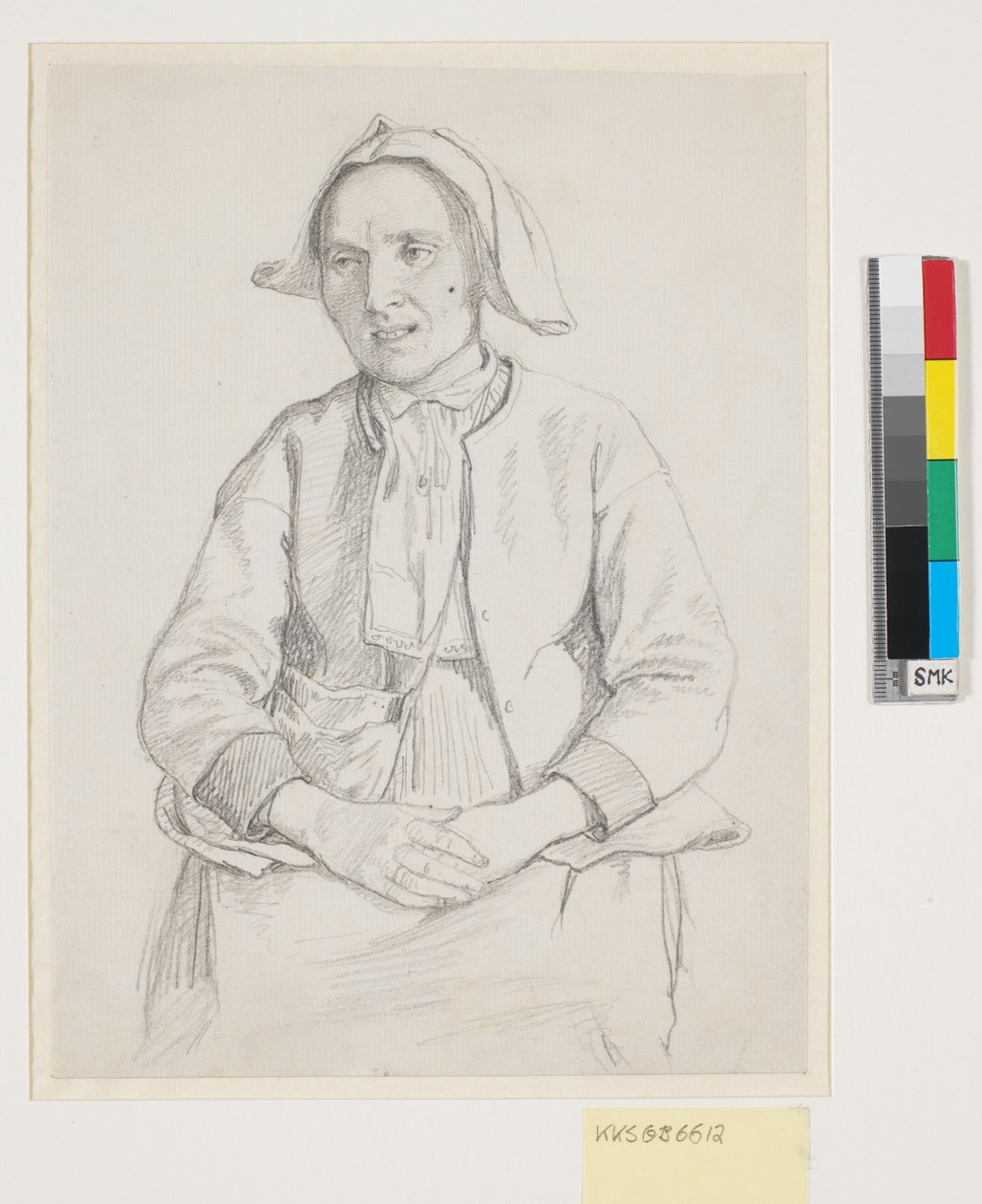 Sittande svensk kvinna, knästycke av Wilhelm Marstrand