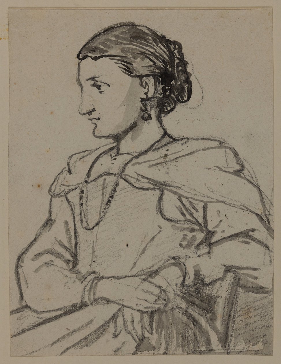 Sittande kvinnofigur av Wilhelm Marstrand