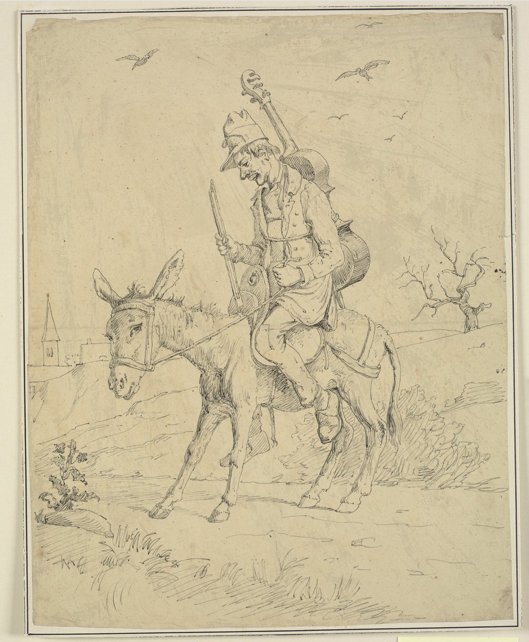 Spelman på en åsna av Wilhelm Marstrand