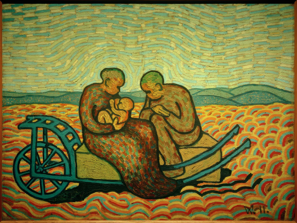 Familj på vagnen av Wilhelm Morgner
