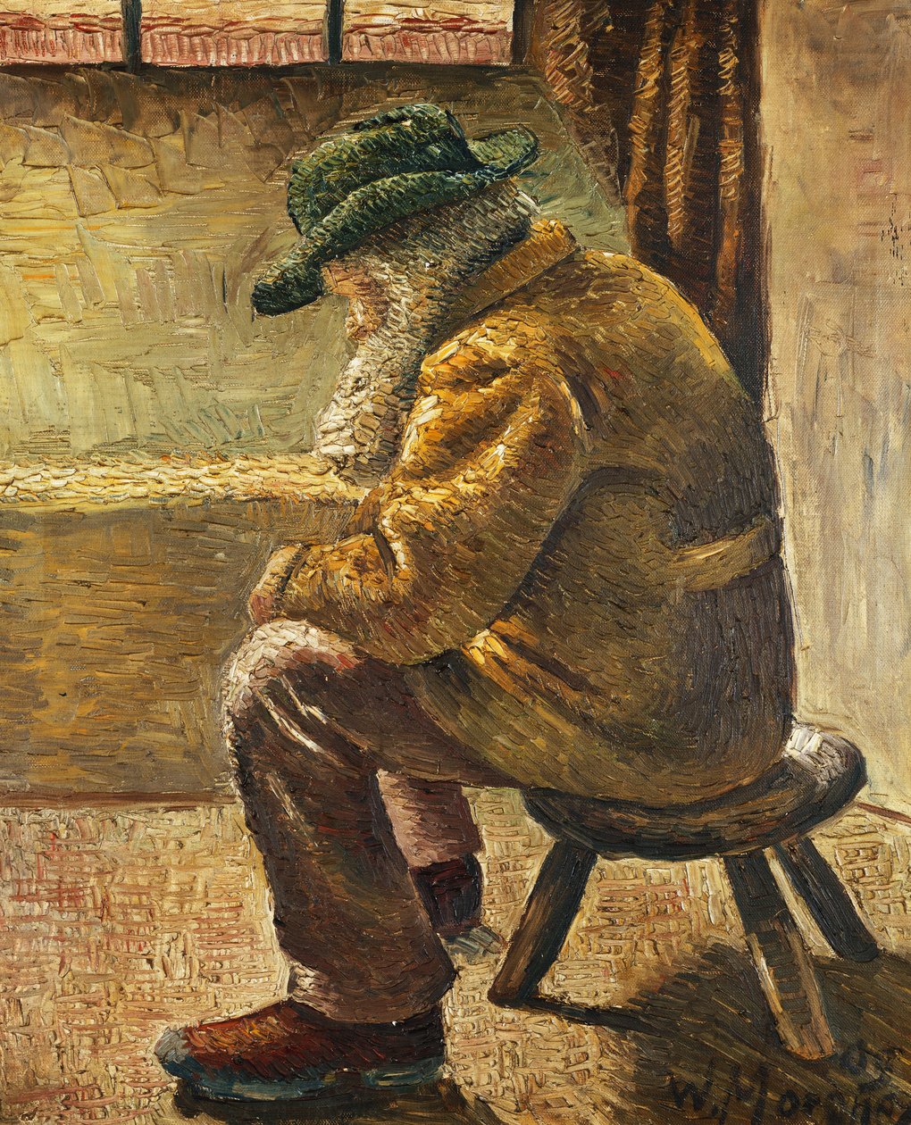 Sittande figur; Sittande figur, 1909 av Wilhelm Morgner