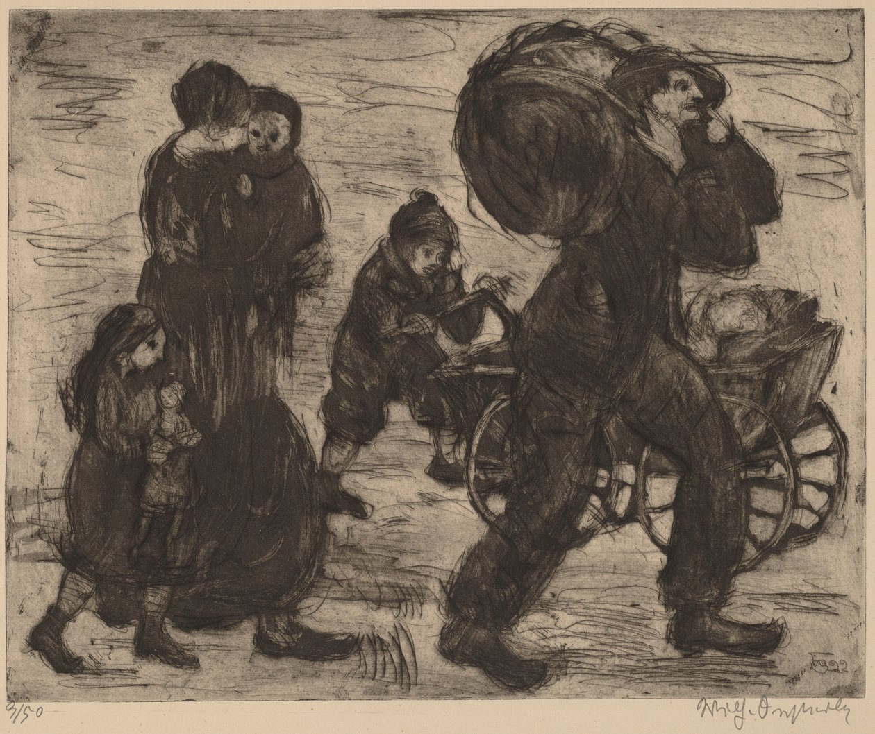 Flyktingfamilj av Wilhelm Oesterle