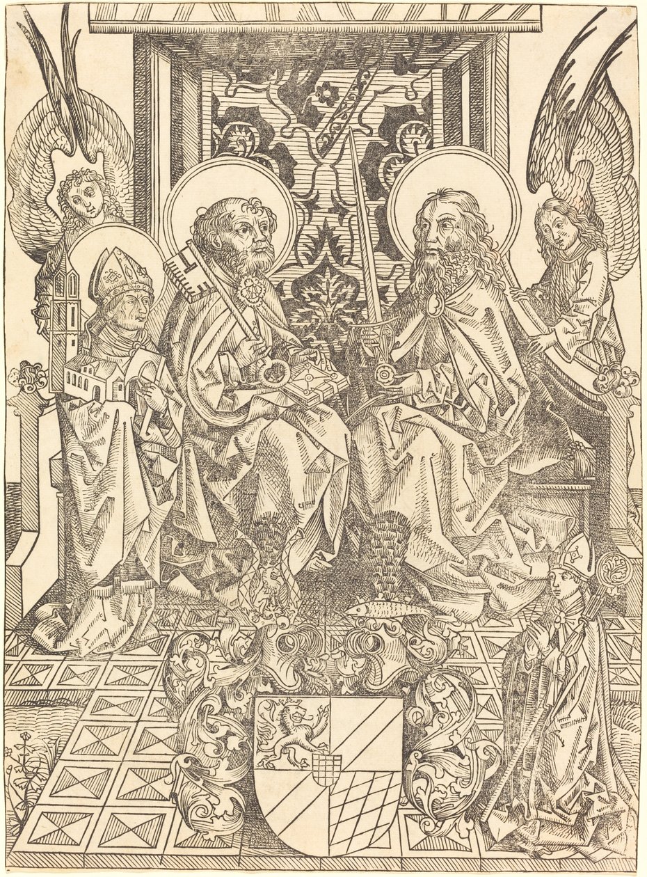 De heliga Petrus och Paulus under en baldakin av Wilhelm Pleydenwurff