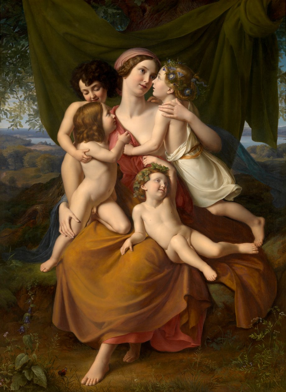 Välgörenhet (olja på duk) av Wilhelm Schadow