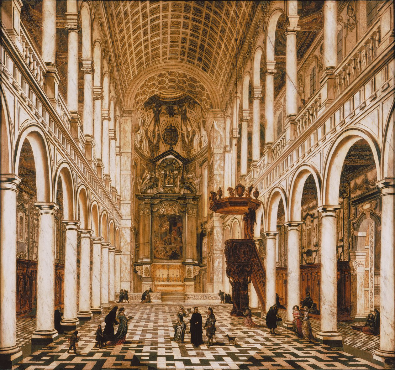 Interiör av jesuitkyrkan i Antwerpen, 1668. av Wilhelm Schubert van Ehrenberg