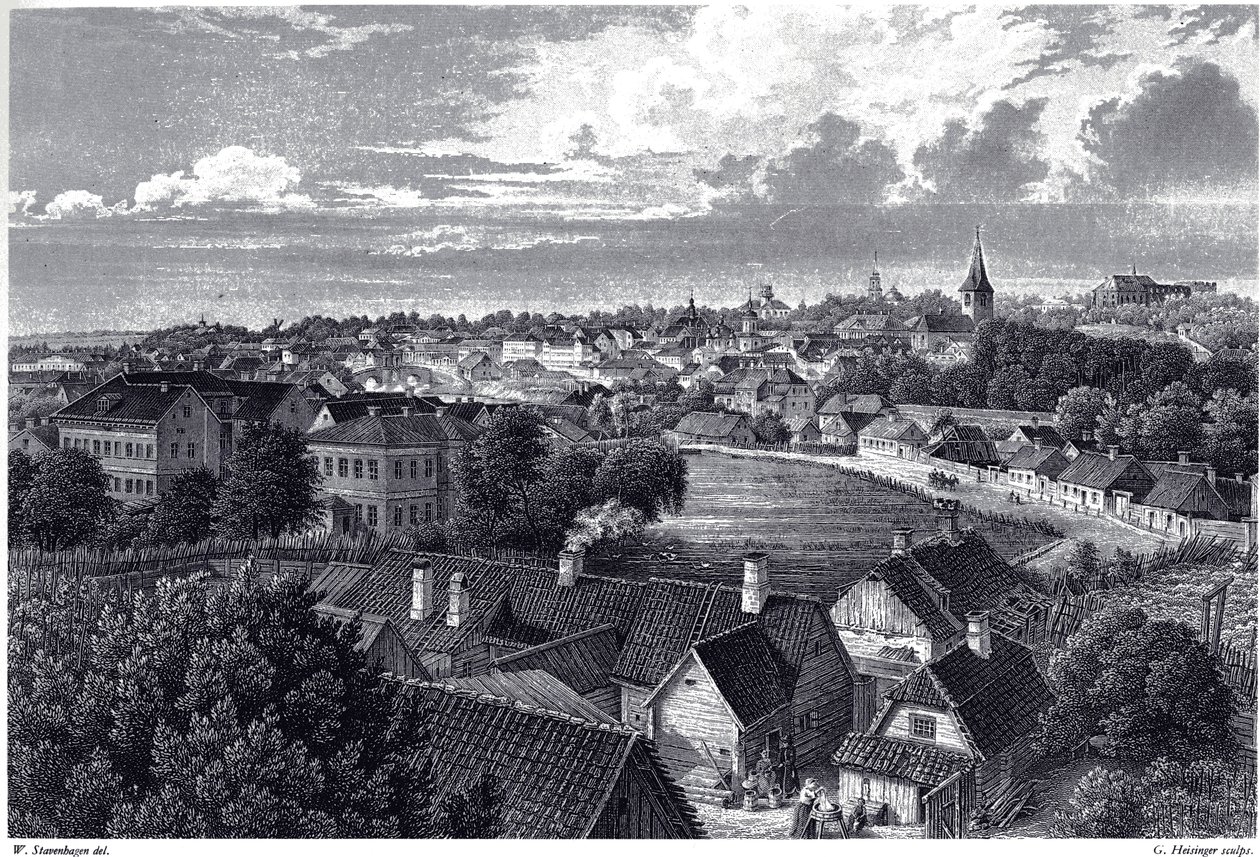 Utsikt över Dorpat, ca. 1850 av Wilhelm Siegfried Stavenhagen