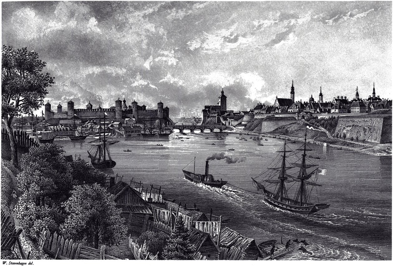 Utsikt över Narva, ca. 1850 av Wilhelm Siegfried Stavenhagen