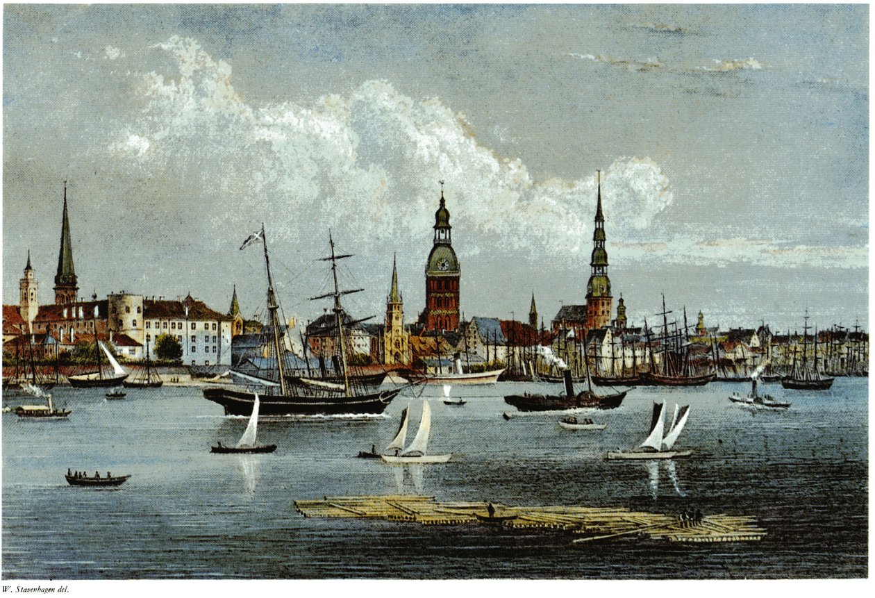 Utsikt över Riga, ca 1855 av Wilhelm Siegfried Stavenhagen