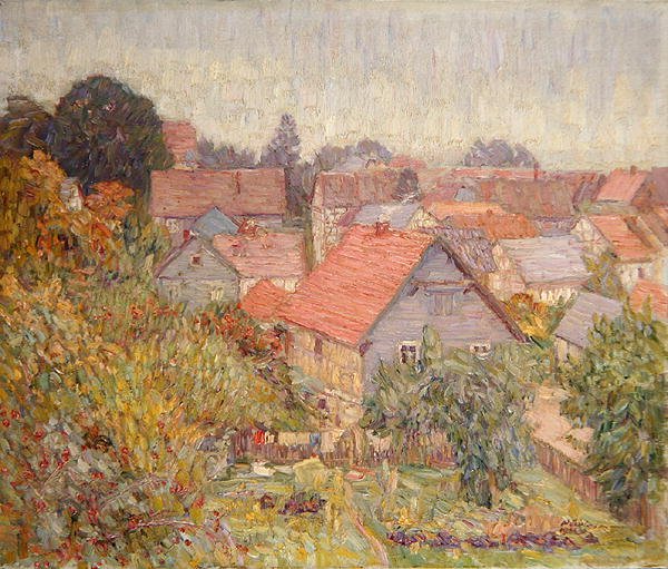 Utsikt från studiofönstret, Willingshausen (olja på duk) av Wilhelm Thielmann