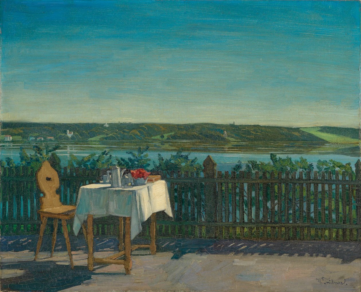 Kaffebord vid Starnbergsjön av Wilhelm Trübner