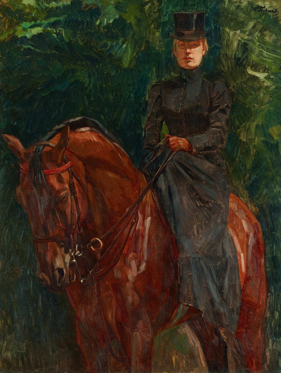 Ryttarinna (Ida Görtz till häst) av Wilhelm Trübner