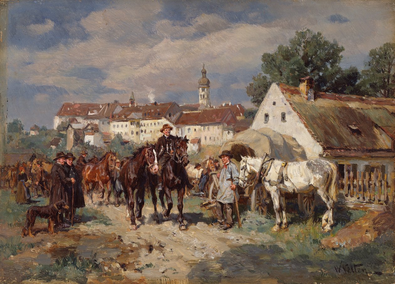 Hästmässan (olja på duk) av Wilhelm Velten