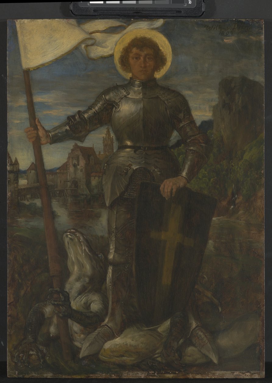 St. George (olja på panel) av Wilhelm Von Diez