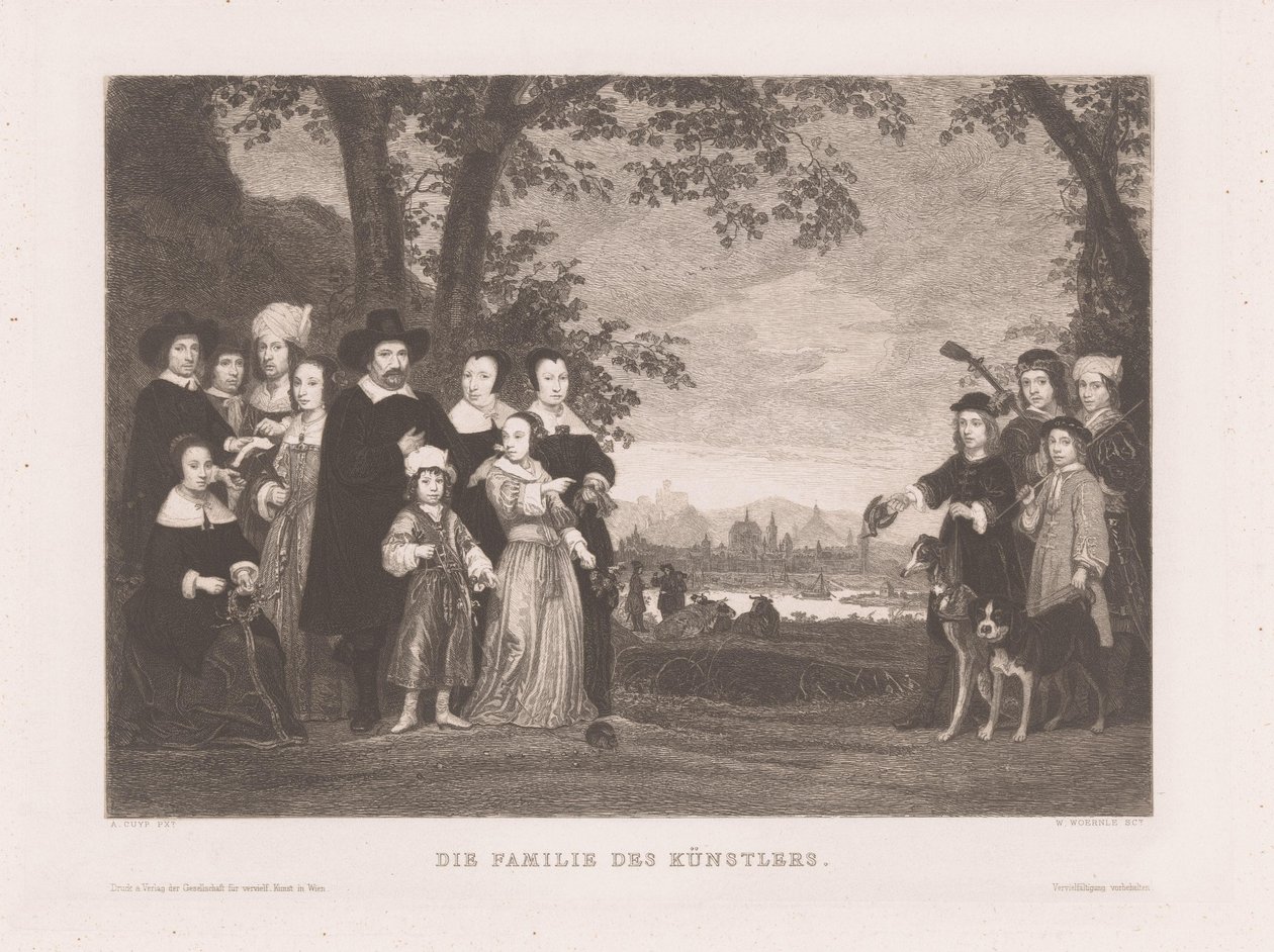 familjeporträtt Konstnärens familj (titel på objekt) av Wilhelm Wörnle