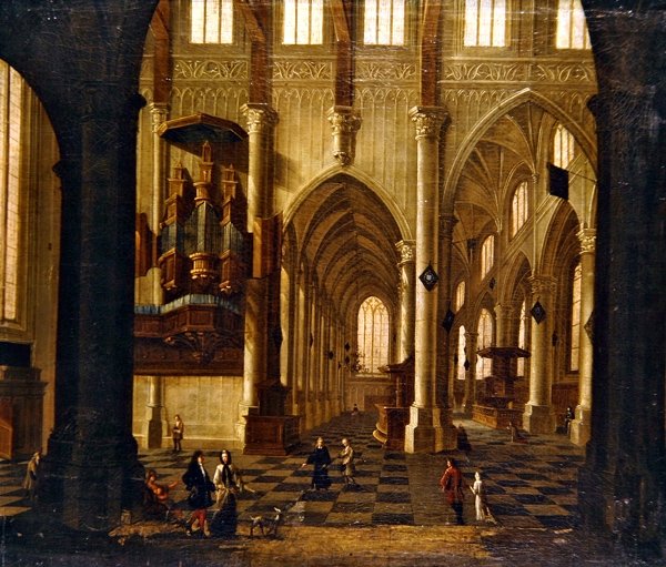 Kyrkans interiör (olja på duk) av Wilhelm van Ehrenberg