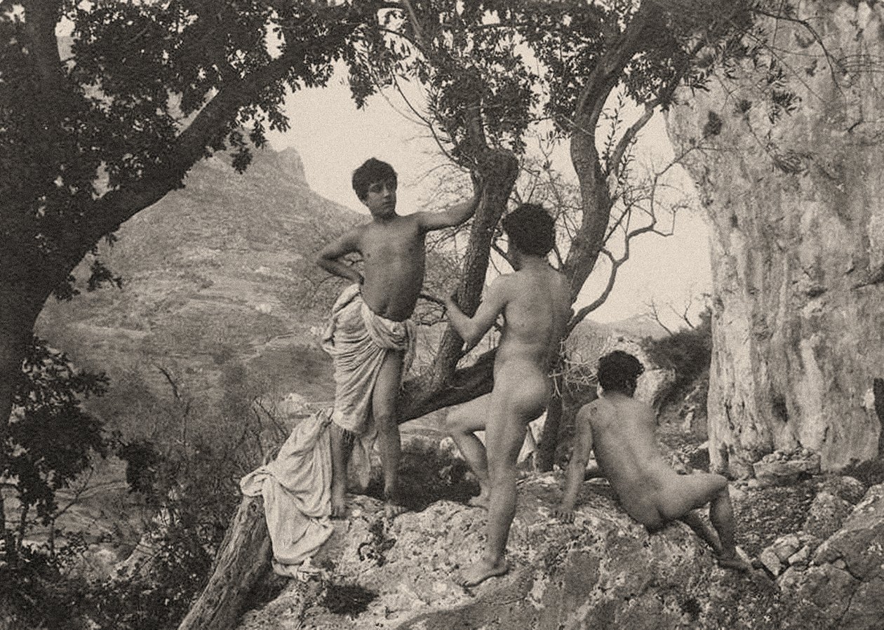 studie av manliga nakenbilder, ca 1900 av Baron Wilhelm von Gloeden