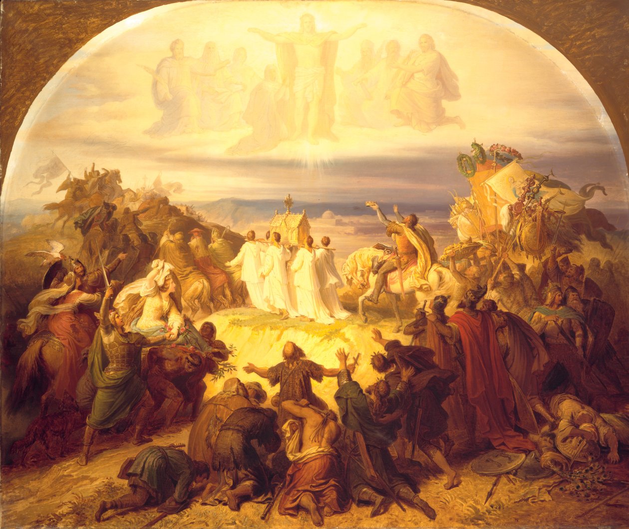Korsfarare före Jerusalem. av Wilhelm von Kaulbach