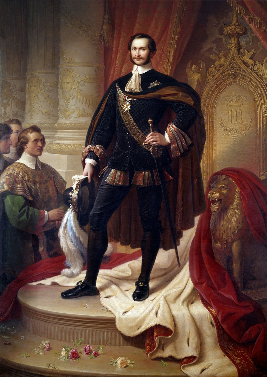 Porträtt till fots av Maximilian II Joseph (1811-1864), kung av Baviere Målning av Wilhem von Kaulbach (1805-1874) av Wilhelm von Kaulbach