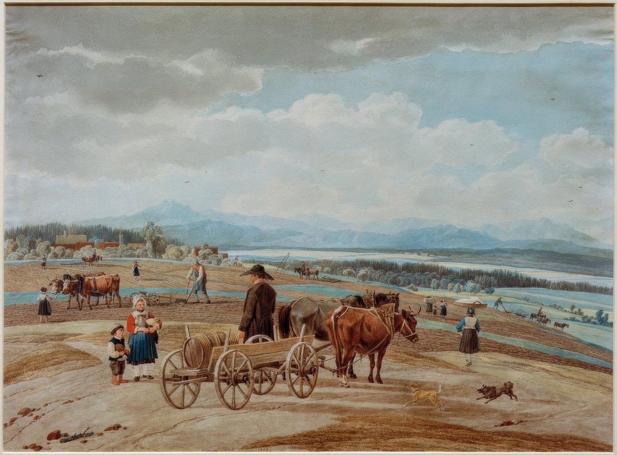 Bondens vagn vid foten av Alperna av Wilhelm von Kobell
