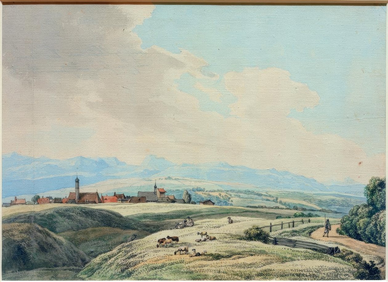 Utsikt över Weilheim av Wilhelm von Kobell