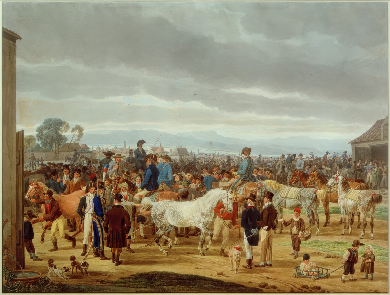 Hästmarknad av Wilhelm von Kobell