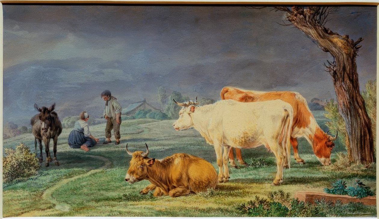 Beteslandskap från det bayerska Oberland av Wilhelm von Kobell