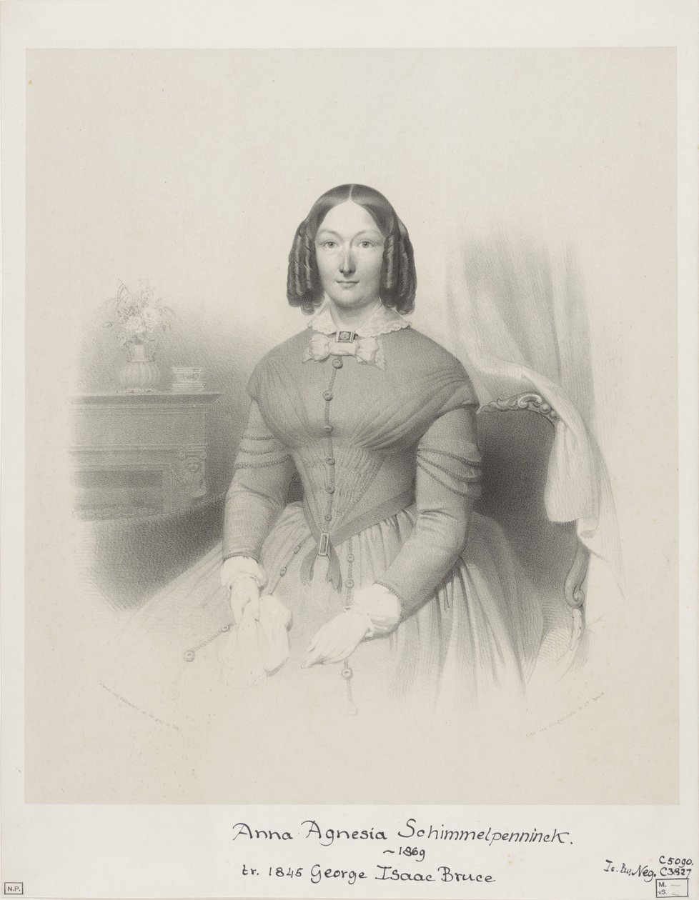 Porträtt av Anna Agnesia Bruce-Schimmelpenninck av Wilhelmus Cornelis Chimaer van Oudendorp