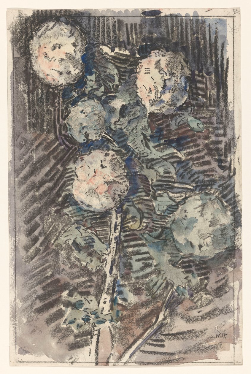 Gren med vita blommor av Wilhelmus Johannes Steenhoff