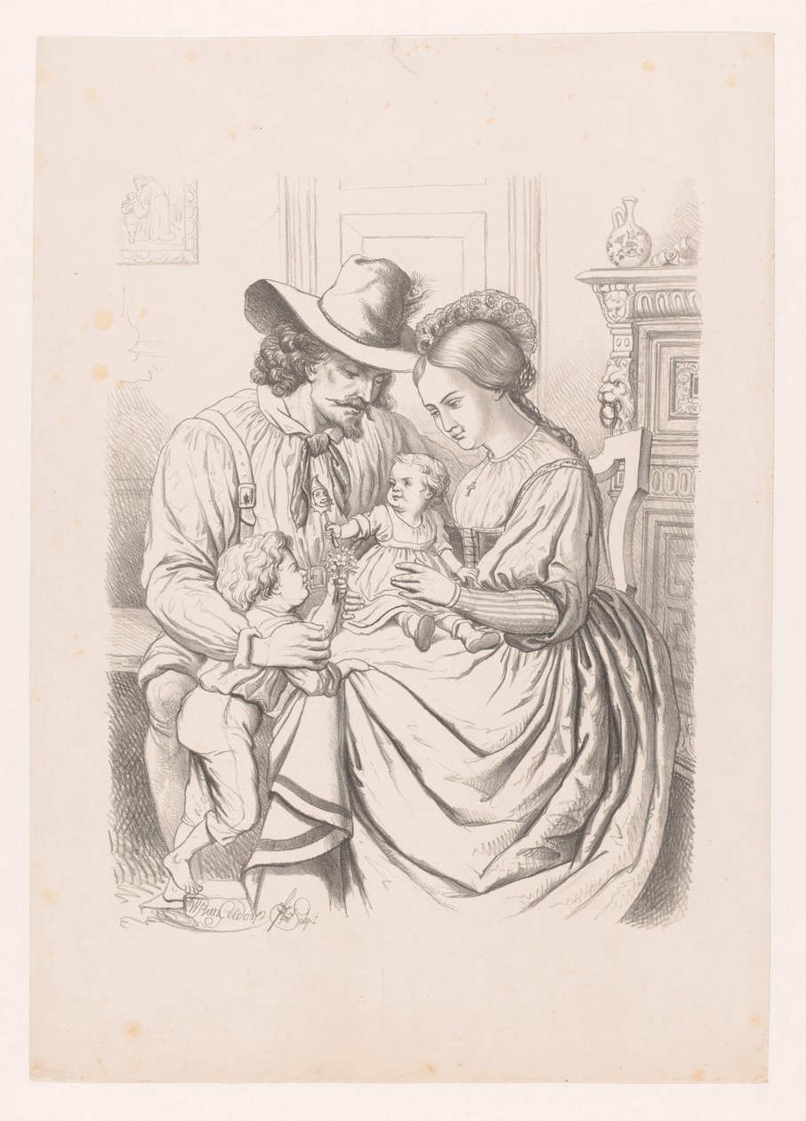 Familj med små barn Människolivets tredje ålder Konstalbum av W. P. van Geldorp (serietitel) av Wilhelmus Petrus van Geldorp