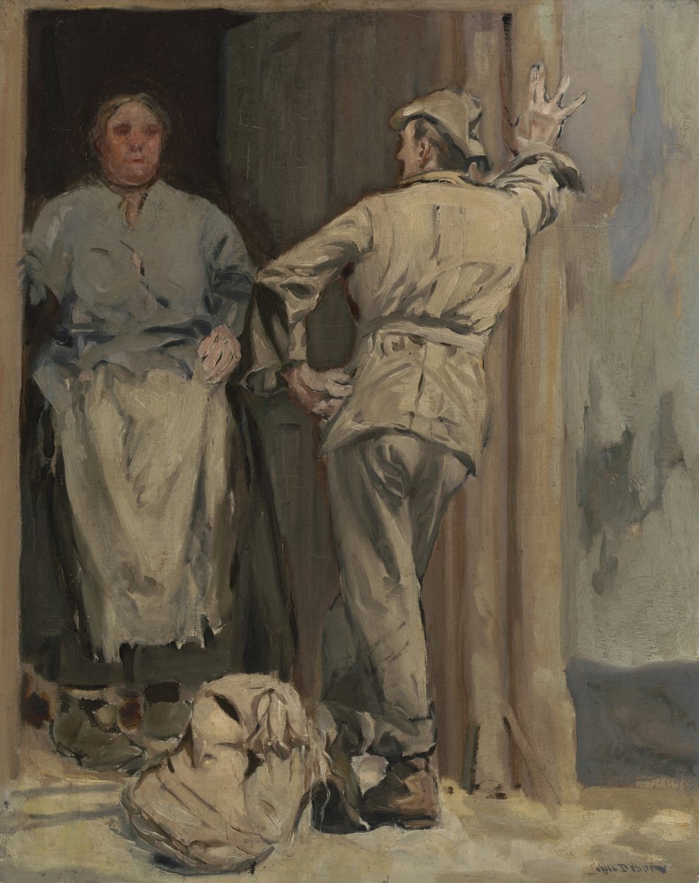 The Batman (Compree washing madame), 1920 (olja på duk på träpanel) av Will Dyson