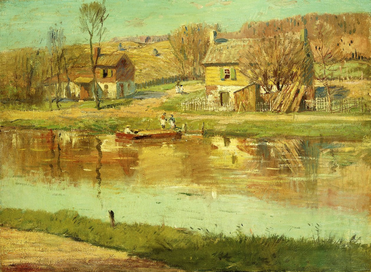 Reflektioner i vattnet, c.1895-1919 av Willard Leroy Metcalf