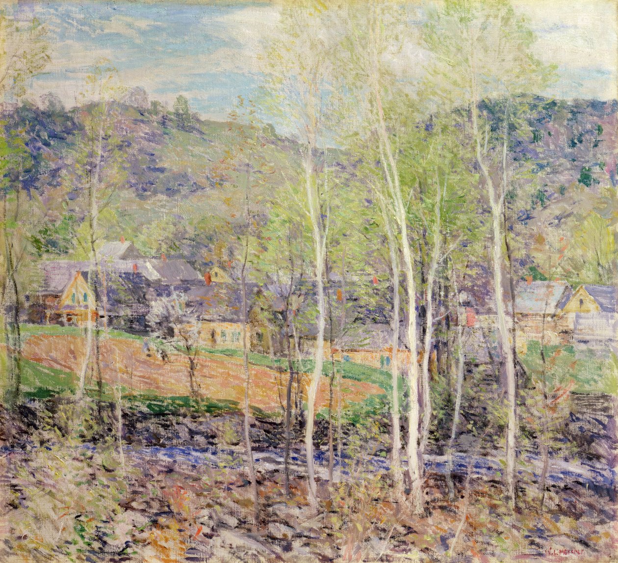 Byn på våren av Willard Leroy Metcalf