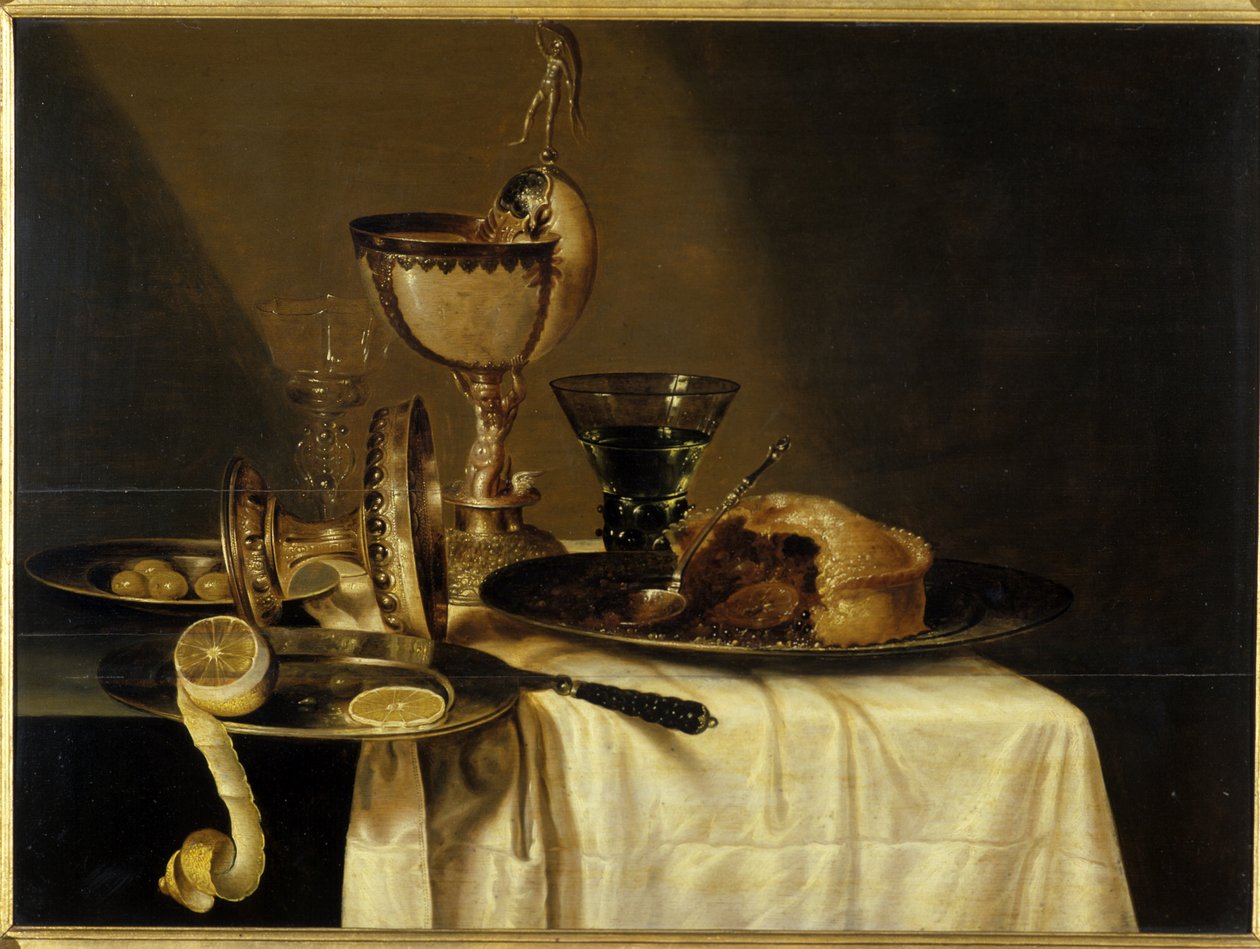 Stilleben med Nautilus bägare, 1642 av Willem Claesz. Heda