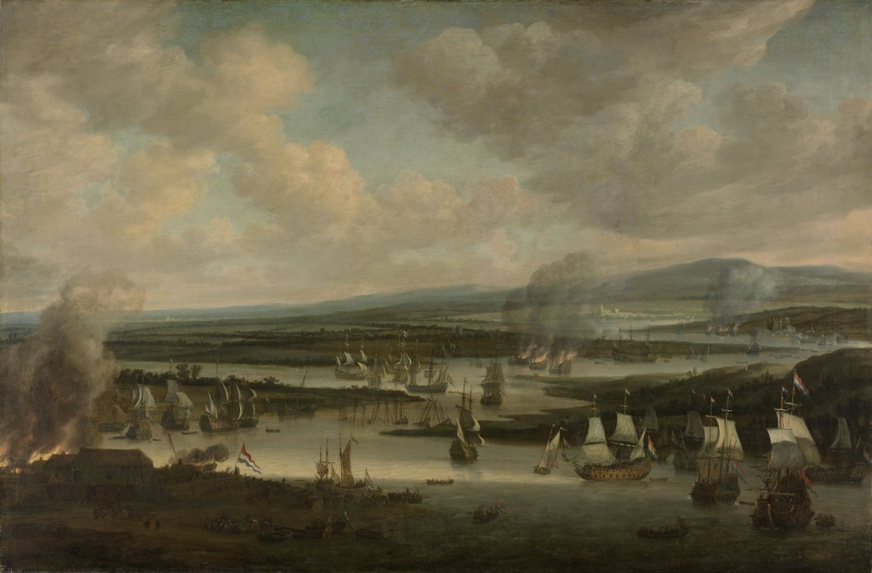 Bränning av den engelska flottan i Chatham, juni 1667, 1667-78 av Willem Schellinks