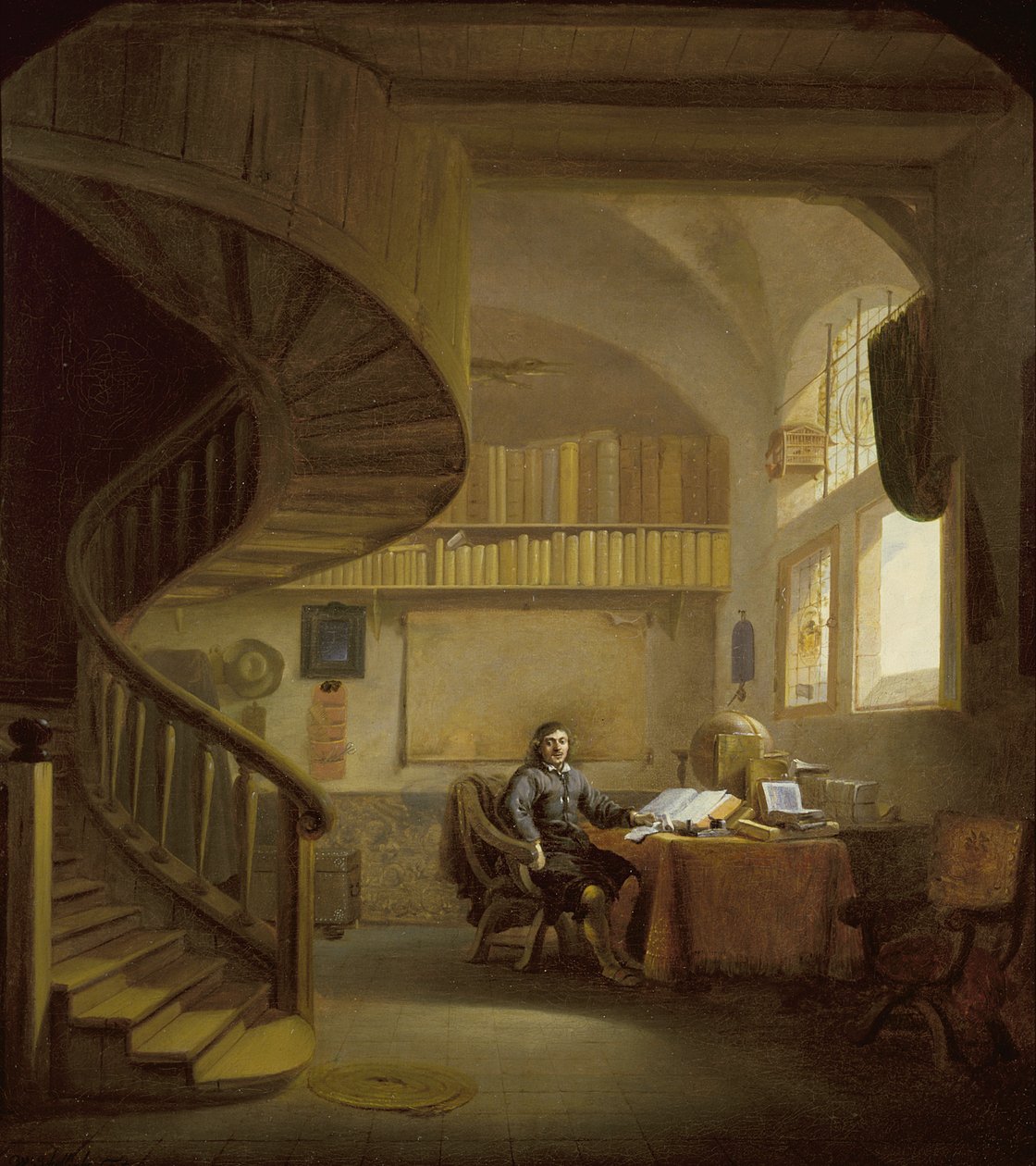 Interiören i en studie med en filosof av Willem Schellinks