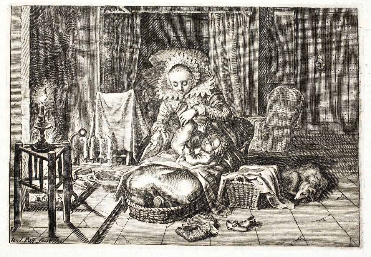 Byte av barn, illustration ur "Emblemata of Zinne-werk" av Johannes de Brune (1589-1658), Jan Jacobs Schipper, Amsterdam, 1661 av Willem Van de Passe