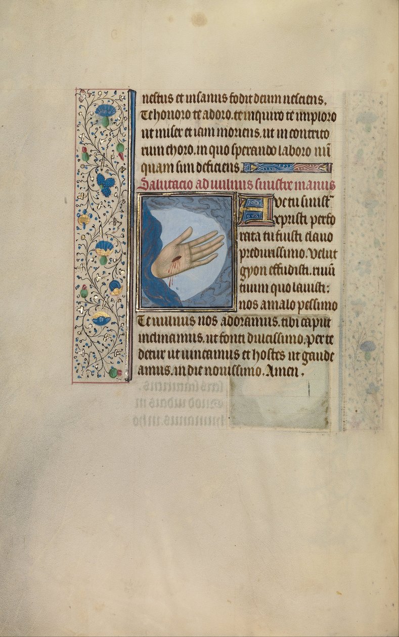 Christs Left Hand with wound av Willem Vrelant