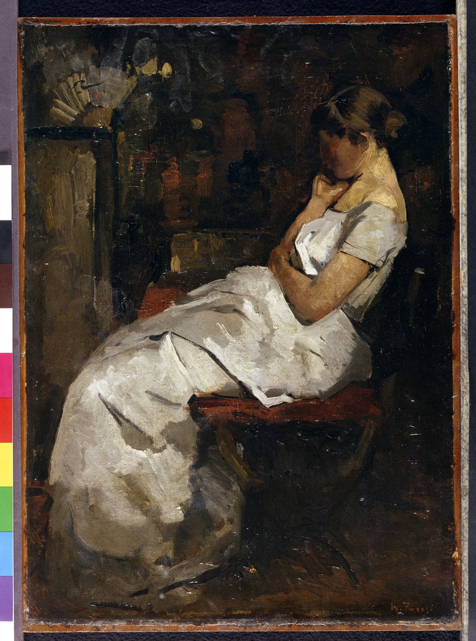 Girl in White, ca 1889 (panel) av Willem de Zwart