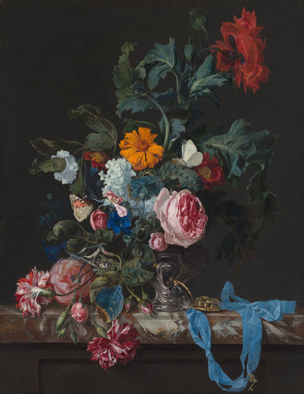 Stilleben med vallmo och rosor av Willem van Aelst