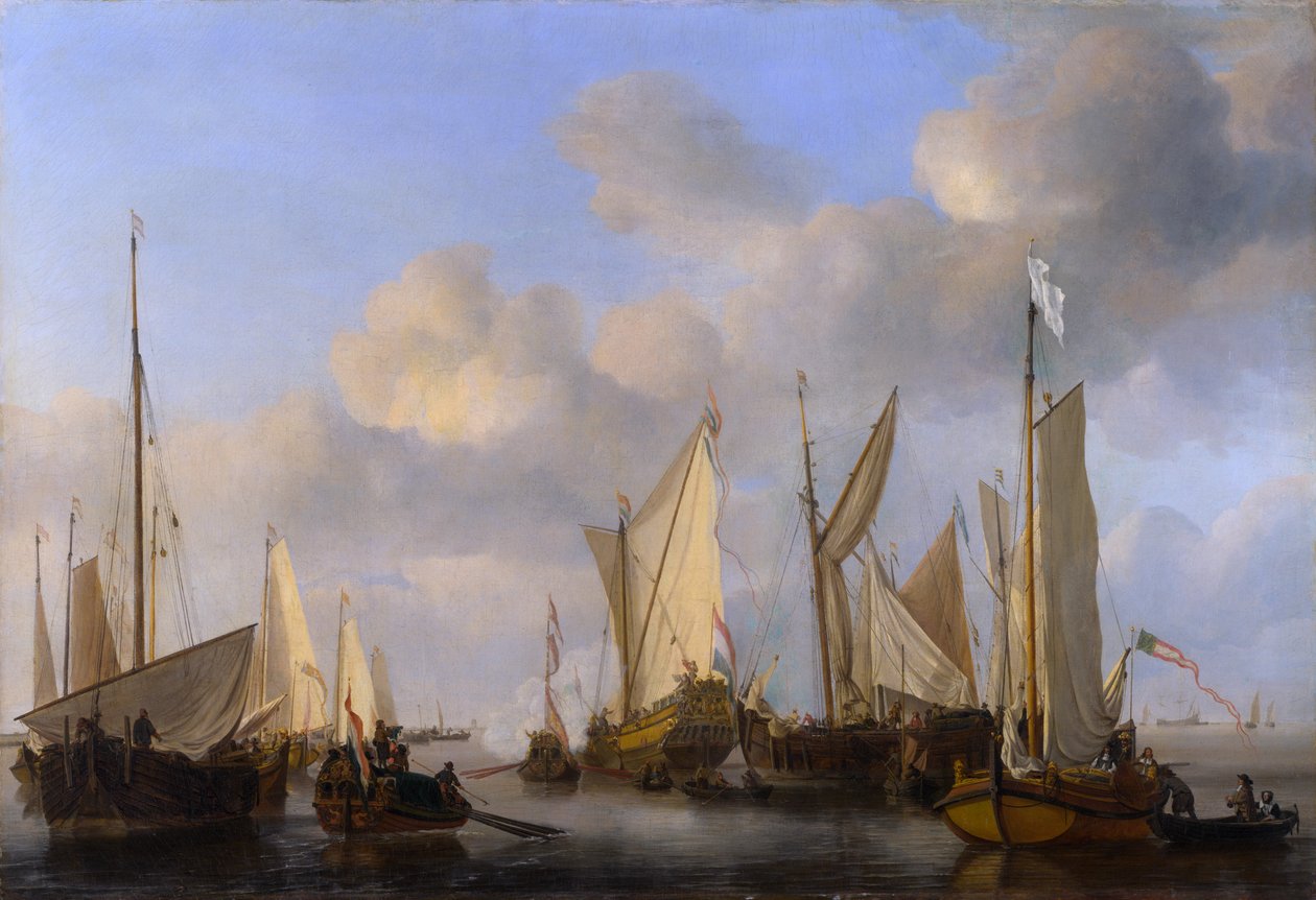 A Dutch Yacht saluting av Willem van de Velde the Younger