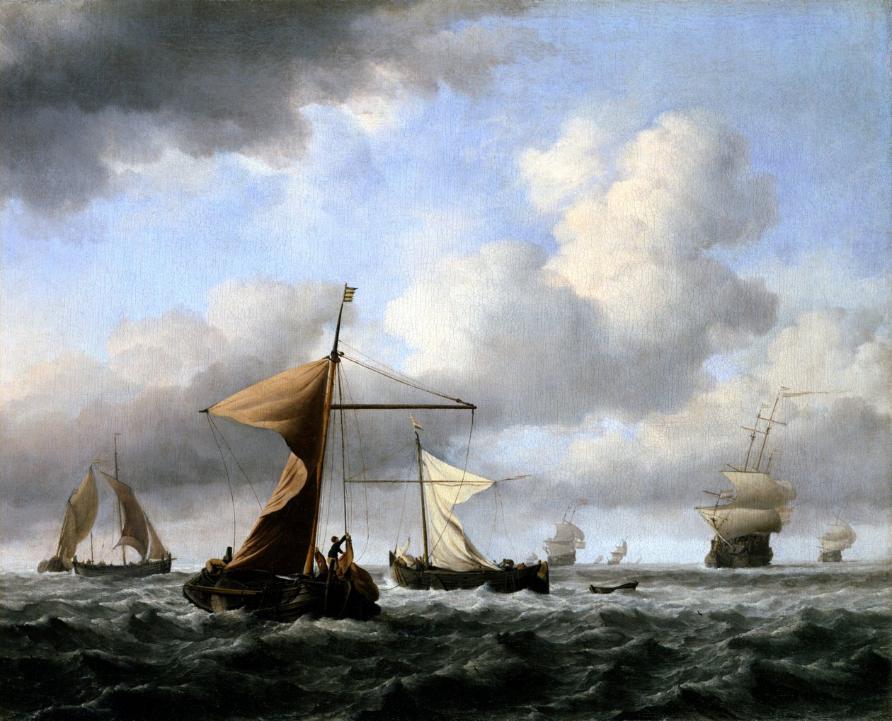 A Brisk Breeze av Willem van de Velde the Younger