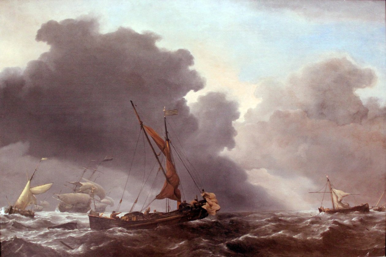 Fartyg under vind av Willem van de Velde the Younger