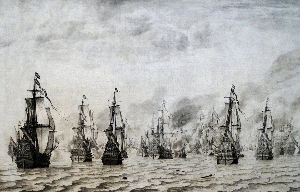 Slaget vid Dunkirk av Willem van de Velde the Elder