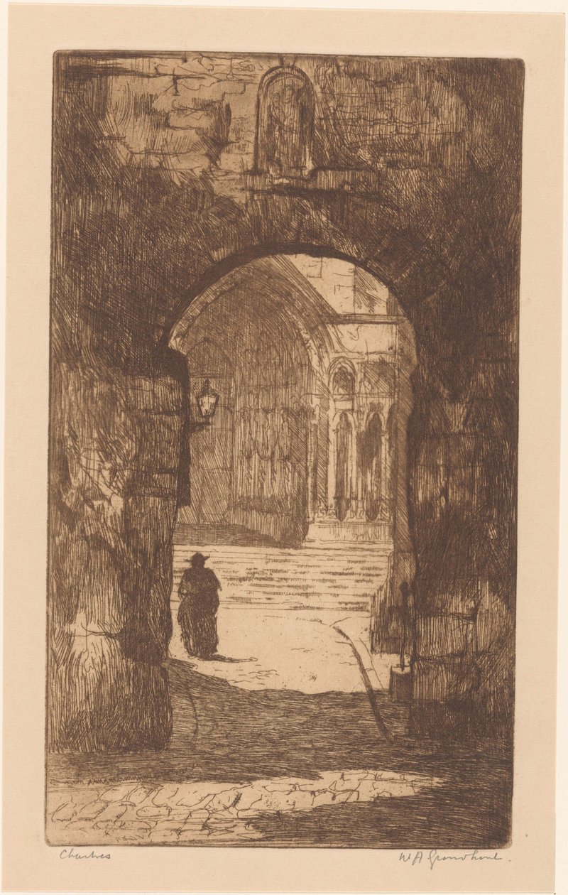 Chartres (originaltitel på objekt) av Willem Adrianus Grondhout (signed by artist)