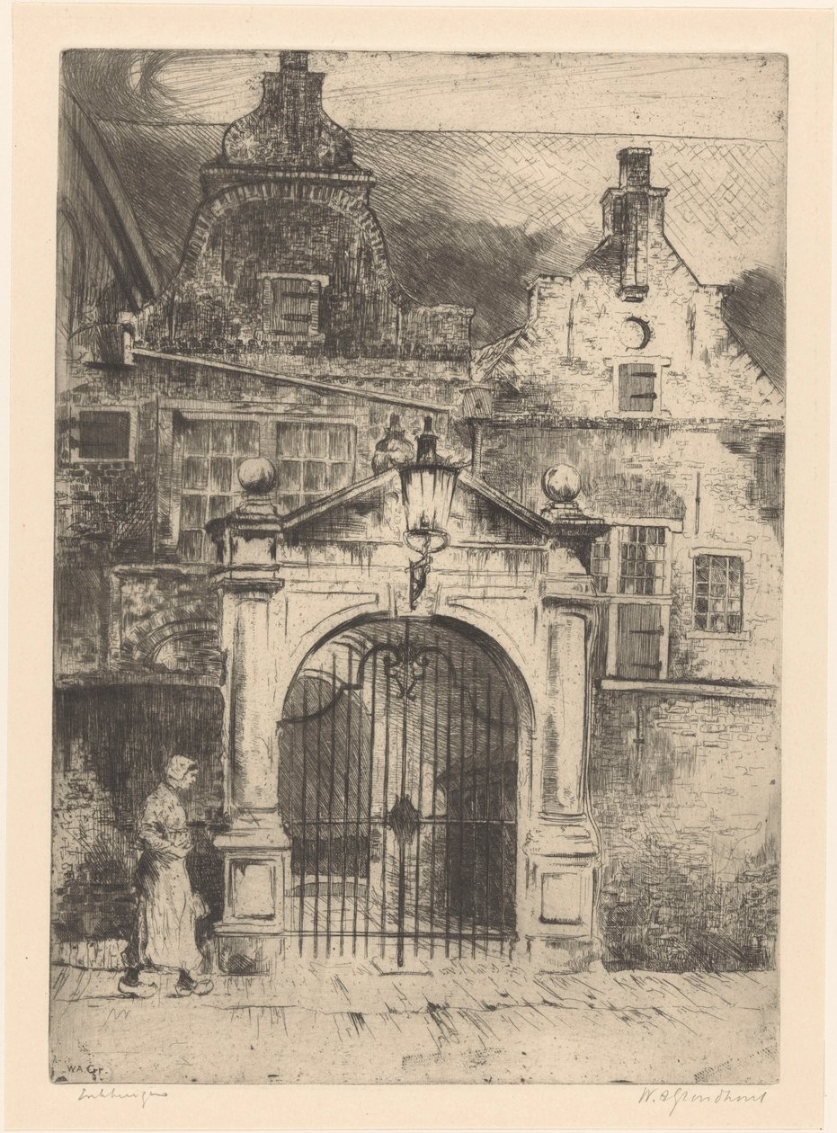 Enkhuizen (originaltitel på objekt) av Willem Adrianus Grondhout (signed by artist)