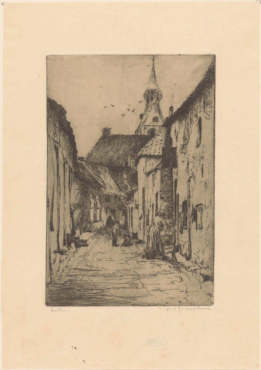 Hattem (originaltitel på objekt) av Willem Adrianus Grondhout (signed by artist)