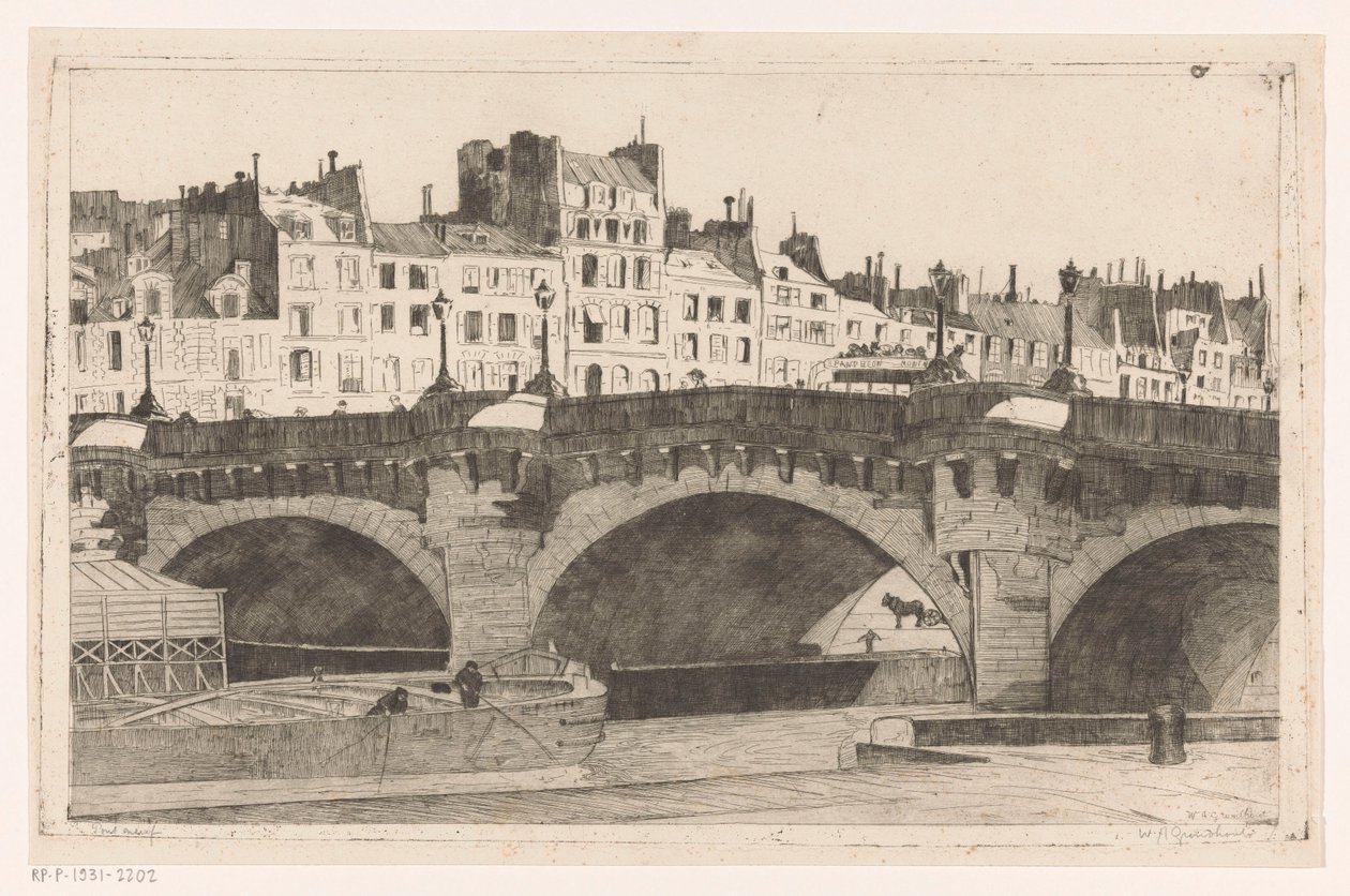 Pont Neuf (originaltitel på objekt) av Willem Adrianus Grondhout (signed by artist)