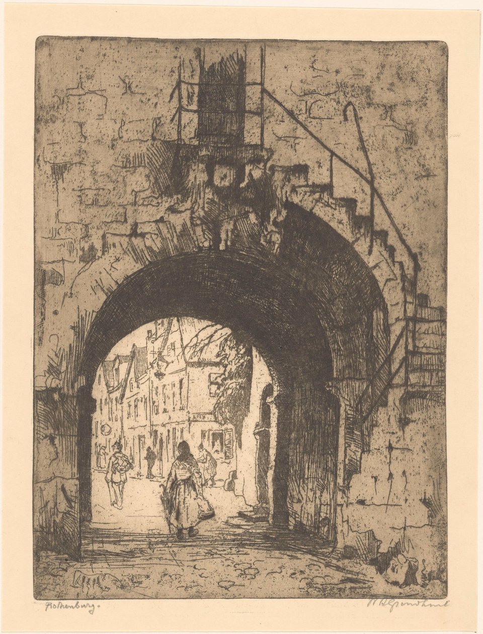 Rothenburg (originaltitel på objekt) av Willem Adrianus Grondhout (signed by artist)