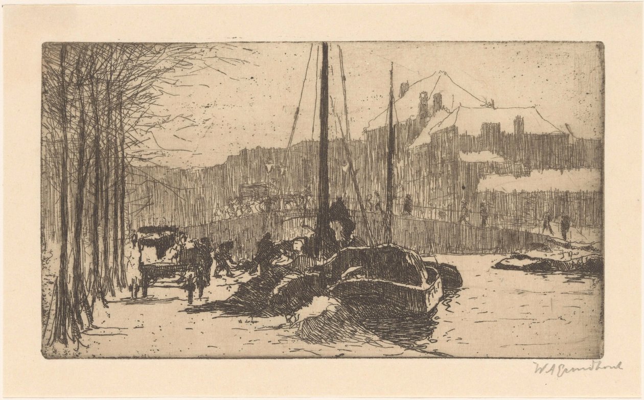 Snow in the City (originaltitel) av Willem Adrianus Grondhout (signed by artist)